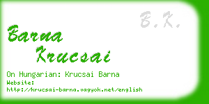 barna krucsai business card